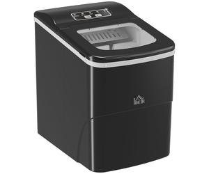 Ice Maker Countertop Portable Bullet Ice Cube Machine 12kg/24H Production Automatic Cleaning Visible Window Scoop and Basket Black by HOMCOM