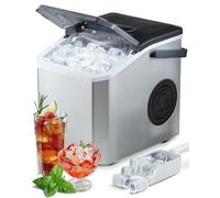 Ice Maker Machine, 15Kg/Day Ice Cube Maker, 9 Cubes in 6 Mins Ice Machine for Home, 5 Sizes Bullet Ice Maker Machine Counter Top, 2L Self-Cleaning with Portable Handle, Ice Scoop & Basket, Office Bar