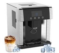 Ice Maker Machine, 2-in-1 Clear Ice Cube Maker with LCD Display, 3 Bullet Ice Sizes, Dual Water Inlet Methods for Home Use