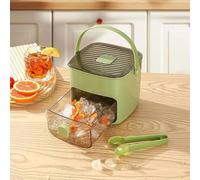Ice Maker Machine Counter Top,48 Ice Cube Ice Machine with Ice Scoop & Basket, Easy Press Ice Cube Maker with Handle, Ice Tongs & Basket,Portable Ice Machine for Home/Office/Bar