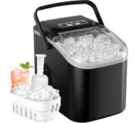 Ice Maker Machine Counter Top, Portable Ice Cube Maker Machine with Carry Handle and Self-Cleaning, 8 Ice Cubes Ready in 6 Minutes, 12KG in 24H, Ice Machines for Home/Party/Office