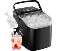 Ice Maker Machine Counter Top, Portable Ice Cube Maker Machine with Carry Handle and Self-Cleaning, 8 Ice Cubes Ready in 6 Minutes, 12KG in 24H, Ice Machines for Home/Party/Office