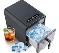 Ice Maker Machine Counter Top Self-cleaning Ice Maker Countertop, 12 Pcs/10 Mins, 1.5L Water Tank, Portable Ice Machine for Home, Kitchen, Office black