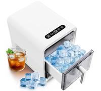 Ice Maker Machine Counter Top Self-cleaning Ice Maker Countertop, 12 Pcs/10 Mins, 1.5L Water Tank, Portable Ice Machine for Home, Kitchen, Office white