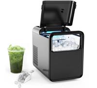 Ice Maker Machine - Countertop Ice Cube Maker, 12kg/26lb Daily Production, 2 Bullet Ice Sizes, 9 Cubes in 6 Mins, Self-Cleaning, Ideal for Home, Kitchen, Party, Camping