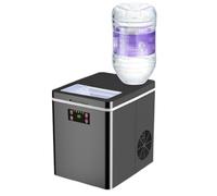 Ice Maker Machine Countertop Ice Cube Maker, Self-Cleaning Function, 10-18 Cubes in 30 Mins, 24H/35KG, for Home/Kitchen/Office/Bar (Black)