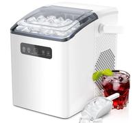 Ice Maker Machine, Countertop Pellet Ice Maker, 8 Pcs in 6 Mins, 12Kg Daily, One-Touch Self-Cleaning, Mini Freezer for Home Bar, Kitchen, RV, Apartment, Camping