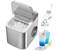 Ice Maker Machine - Countertop Self-Cleaning Nugget Ice Maker with 12kg/26lb Capacity in 24h, Includes Ice Scoop and Basket for Kitchen, Party, and Bar