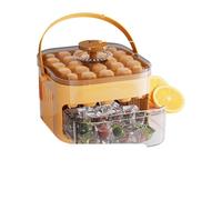 Ice Maker Reusable Press Type Ice Box with Lid and Bin Refrigerator Mold Easy Press to Release Reusable Type Box