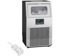 Ice Maker Silver Stainless Steel 30kg/day Compact 34.5x33.9x60.2cm 32pcs ABS 4kg