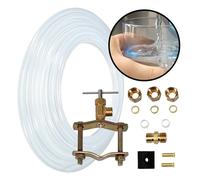 Ice Maker Supply Line and Humidifier Installation Kit for Refrigerators & Freezers, 1/4” x 25’ Poly Tubing, Includes Quick Connect Saddle Valve, Compression Fittings and Adapters
