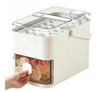 Ice Maker Tray,56-Cavity Reusable Double-Layer with Press Lid | Small Bucket Ice Block Tray - for Kitchen RV Camping Trip Restaurant Holiday Entertaining Whiskey Bourbon Chilling