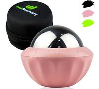Ice Massage Roller Ball w/Gel for Hot & Cold Therapy 8cm Ø - Manual Massage Roller Ball for Cryotherapy, Sore Muscle, Relaxation, Anti-Cellulite, Plantar Fasciitis, Back & Pain Relief (Pink)