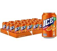 Ice Mojito Sparkling Soft Drink 330ml x 24 Cans - Refreshing Mint & Lime Flavoured Beverage, Alcohol-Free, Ready to Drink, Perfect for Everyday Refreshment - By MegaAisle (Ice Orange)