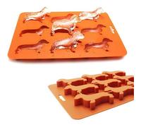 Ice Mold, Cute Dachshund Dog Shaped Silicone BPA-Free Stackable Easy Release Ice Molds Cube Ice Trays Multifunctional Storage Containers for Ice, Whiskey, Candy and Chocolate