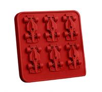Ice Mold, Formula Racing Car Ice Mold, 6-Cavity 3D Race Car Shape Themed Tumbler Ice Cube Tray, Silicone Racing Car Jello Molds, No-Plastic, Easy Release, DIY Tool for Summer ICES Drinks (Red)