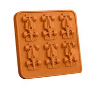 Ice Mold, Formula Racing Car Ice Mold, 6-Cavity 3D Race Car Shape Themed Tumbler Ice Cube Tray, Silicone Racing Car Jello Molds, No-Plastic, Easy Release, DIY Tool for Summer ICES Drinks (Orange)