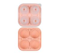 Ice Mold, Large Spherical Silicone Round, Fun Shaped Cube Tray with Transparent Funnel(Pink Circle)