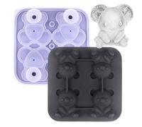 Ice Mold | Silicone Ice Molds 3D Koala Mold | Reusable 4 Grid Cube Maker Easy Release Tool,Kitchen Gadgets for Whiskey Cocktail Beer Bourbon Coffee Drink Juice