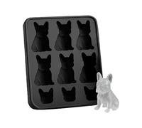 Ice Mold,Silicone Novelty French Bulldog Ice Mold 9-Grids | Food-Grade Non-Stick Kitchen Gadget Drink Iceblock Maker for Whiskey Juice Coffee Cocktail
