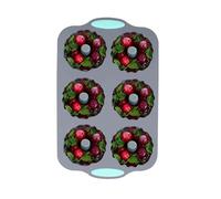 Ice Molds | 6-Cavity Holiday Reusable Craft Supplies | Whiskey Ice Mold Wreath Christmas Decor - for Freezer Chocolate Cake Dessert Baking Whiskey Bourbon Drinks Soap Candle Party
