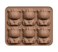 Ice Molds for Whiskey, 6 Cavity Efficient Freezing, 14.5x12.5x2cm, Cute Animal Ice Tray, Cocktail I-ce Cubes Silicone Mold, Easy Release Silicone Build, for Whiskey, Coffee, Beer, and Cocktails