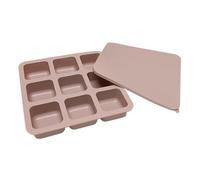 Ice Molds, Silicone Freezer Molds, Tray for Freezer 9 Grids with Lid, Square Ice Molds, Moulds for Cocktails, Large Tray for Alcohol, Coffee,