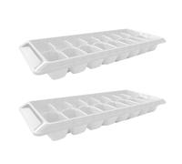 Ice Mould Ice Cube Tray Plastic Stackable Cube for Freezer 2 Pack 16 Cubes Per Tray for Cocktail Whiskey Chocolate Big Square Ice Cube Moulds (White, One Size)