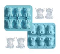 Ice Mould, Reusable Non-Drip Mould in the Shape of Six Compartments | Silicone Ice Trays for Freezer - for Whisky Cocktail Wine Milk Coffee Home Summer Party