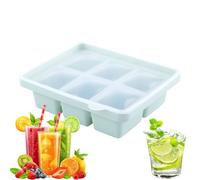 Ice Moulds, 6 Compartments Silicone Ice Cube Tray for Fridge, Easy Removal, Push Mechanism, Multifunctional Kitchen Aid for Cocktails, Whisky, Parties and On the Go