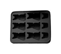 Ice Moulds for Cocktails, Silicone French Bulldog Ice Mould with 9 Compartments, Non-Stick Whiskey Tray with Easy Removal, Reusable for Household, Party, Restaurant