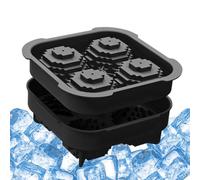 Ice Moulds in Golf Ball Shape for Whisky, Silicone with Easy Removal for 4 Golf Moulds, Soft for the Freezer, Ice Ball Cube Mould, for Cocktails, Tequila, Juice, Fruit, Chocolate, Vanilla, Sauce