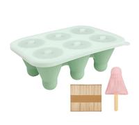 Ice Moulds with Handles, 6-Way Design with Lid and Easy Removal, Silicone Tray with Sticks, for Fondant, Caramel, Desserts, Brownie, Juice, Cake, Chocolate Mousse