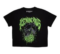 Ice Nine Kills Women's Wolf Band Logo Crop Top in Black | Size: 2XL Ice Nine Kills Black 2XL