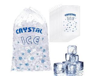 Ice Pack - 100 Pieces Clear Bag | Portable Storage Protocol Coast with Cord String for Road Trips Picnics Food Delivery Outdoor Sports Training Beach Camping Expeditions