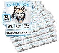 Ice Pack Bulk-Dry Ice for Shipping Frozen Food-Lunch Box Ice Packs-3 Pounds-24+Hours-Slim 15x12in/5x3in-Reusable ice Packs-Freezer Packs-Ice Packs Shipping-Dry ice Packs for shipping-12 Pack-BPA Free