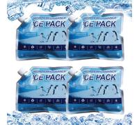 Ice Packs | 4 Cooling Elements - Foldable Leak-Proof Reusable Cooling Accessories for Travel Picnic Outdoor Activities