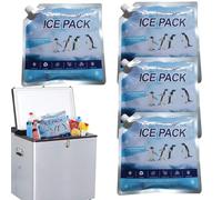 Ice Packs Coolers, Foldable Cool Pack, 9.84x9.84in 4pcs Reusable, Long Lasting Cooling, Portable Cooling Accessories for Picnic, Camping, Fishing, Lunch Boxes, Travel, Outdoor