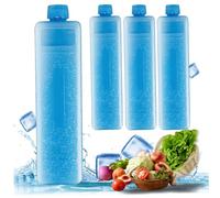 Ice Packs For Cool Box, 4pcs 200ml Air Conditioner Fan Ice Crystal Box Home Freezer Blocks Space Saving Freezer Packs for Coolers Kids Lunch Boxes Bags Picnic Camping Beach Outdoor Activities