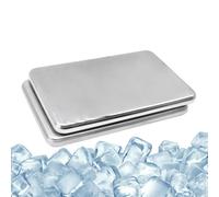 Ice Packs for Cooler - Reusable Stainless Steel 2 Pack Trays | Reusable Ice Packs | For Camping, BBQ, Picnic, Beach, Lav