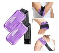 Ice Packs for Injuries Reusable, 2 Packs Hot and Cold Pack with Adjustable Strap, Flexible Ice Wraps Reusable for Joints and Muscle, Back, Knee Discomfort Relief (10" x 5" Purple)