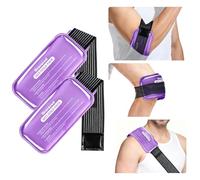 Ice Packs for Injuries Reusable, 2 Packs Hot & Cold Gel Ice Packs with Adjustable Strap, Alleviate Joint and Muscle Pain, Flexible Therapy on Shoulder, Knee, Arms, Legs (Purple, Medium 10 x 5 Inch)