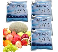 Ice Packs for Lunch Boxes, 4 Outdoor Cool Packs, Reusable, Leak-proof, Portable Cooling for Picnics, Camping, Travel, Fishing, Outdoor Activities