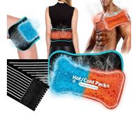 Ice Packs for Sports Injuries Reusable: Long Strap Gel Hot & Cold Compress - 2 Piece Ice Pack Flexible Wrap for Post-Surgery Recovery, Comfortable Cool Pack for Knee, Ankle, Hip, Back Pain Relief