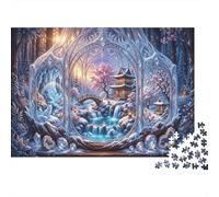 Ice Pavilion 1000 Piece Puzzle Winter Secret Realm Home Decor Retirement Gift Housewarming Gift for Family Weekend Activity Participants 52x38cm/1000pcs