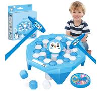 Ice Penguin Game - Board Set, Puzzle Toy | Interactive Family Block Challenge for Kids Indoor Playtime Party Skill Balance Coordination Fun Entertainment Activity Hammer Maze Games