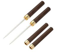 Ice Pick, 2Pcs Stainless Steel Ice Breaking Tool with Non-Slip Wooden Handle Ice Picks for Kitchen Bars Bartender
