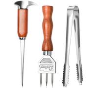 Ice Pick set of 2-7 Inch and 8.6Inch Stainless Steel Ice Crusher with Wood Handle, Japanese Style Ice Chipper Ideal for Bars and Home Premium Ice Crusher Tools for Bartender Best Carving Tool