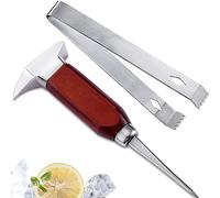 Ice Pick Stainless Steel, Ice Crusher Wood Handle for Breaking Ice, Ice Picks for Kitchen, Bars, Bartender.