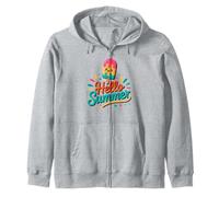 Ice Pop and Sunshine | Hello Summer Beach Vacation Vintage Zip Hoodie